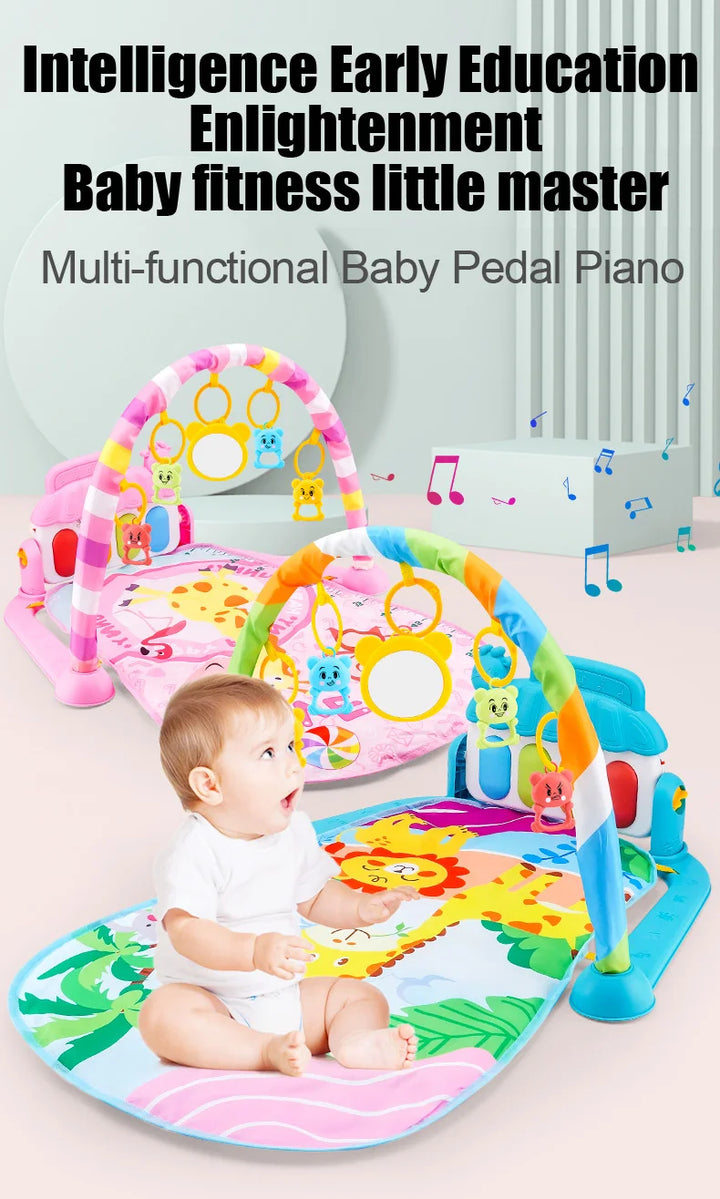 Baby Fitness Stand Music Play Gym Activity Toys Newborn Piano Crawling Blanket Pedal Game Pad Early Education 0-36 Months Gifts.