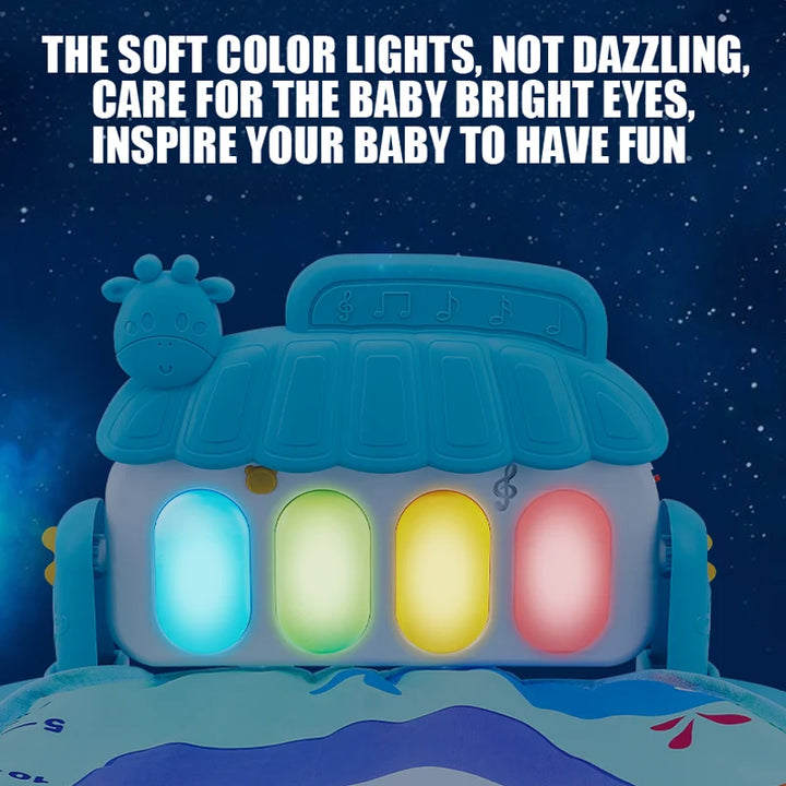 Baby Fitness Stand Music Play Gym Activity Toys Newborn Piano Crawling Blanket Pedal Game Pad Early Education 0-36 Months Gifts.