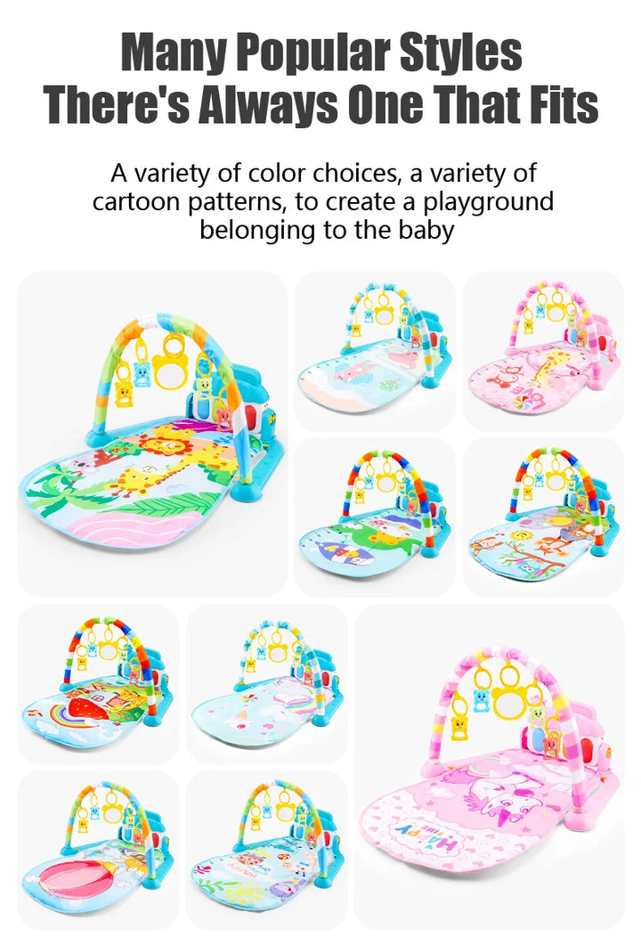 Baby Fitness Stand Music Play Gym Activity Toys Newborn Piano Crawling Blanket Pedal Game Pad Early Education 0-36 Months Gifts.