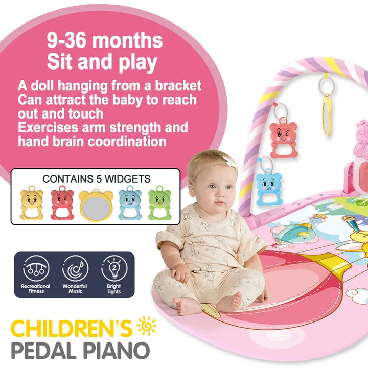 Baby Fitness Stand Music Play Gym Activity Toys Newborn Piano Crawling Blanket Pedal Game Pad Early Education 0-36 Months Gifts.