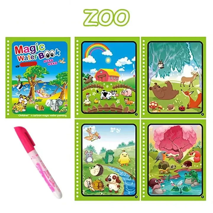 Colorino™ – Livre de Coloriage Magique à l’Eau | Montessori, Réutilisable, Sans Écran.